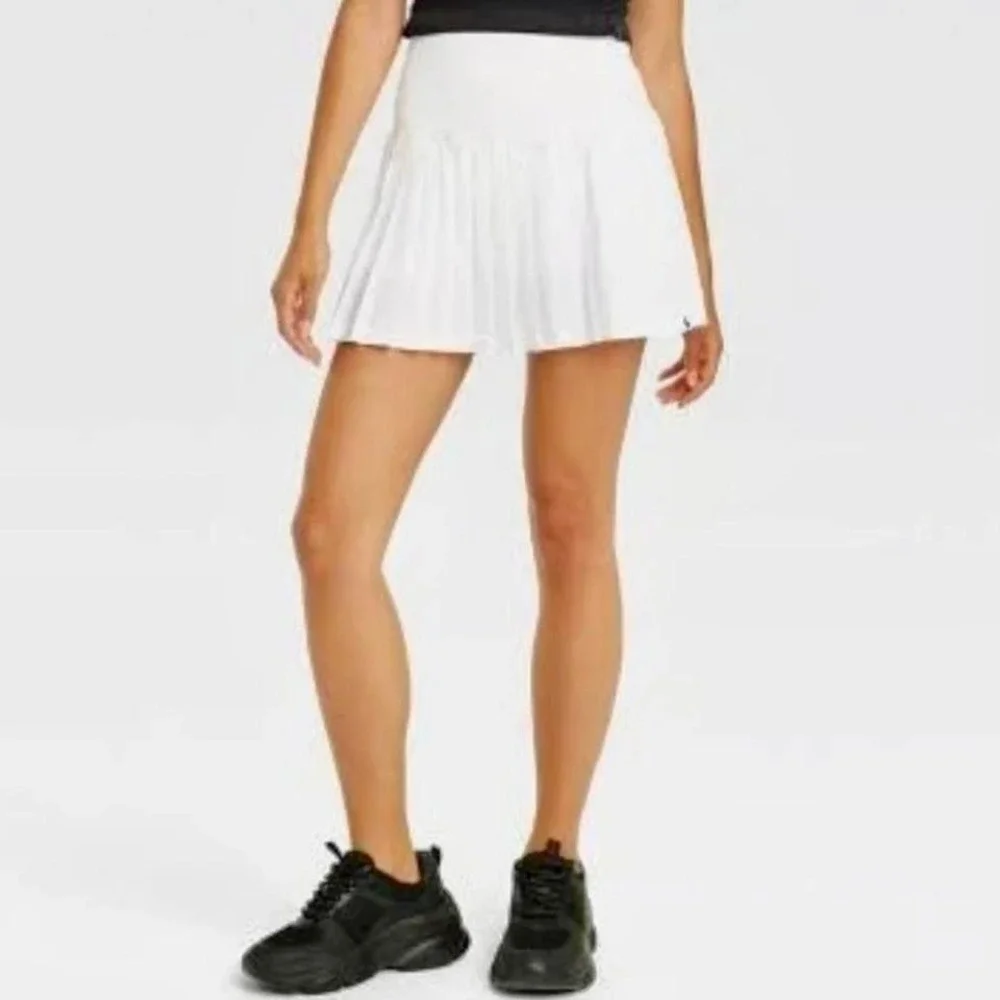 Joy Lab Pleated White Mini Tennis Skirt/Skort Women's Size Medium‎